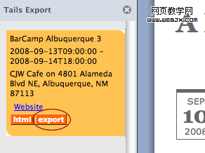 Tails Export for Firefox hCalendar example