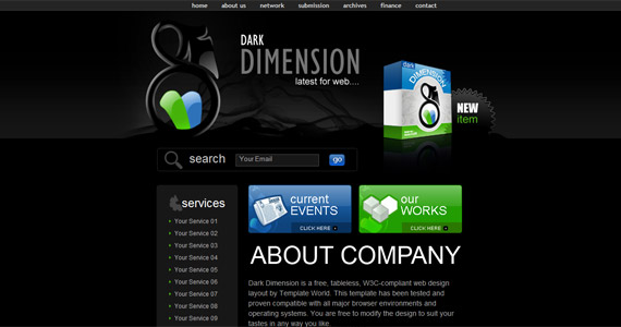 dark-dimension-css-xhtml-template