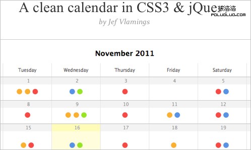 A clean calendar in CSS3 & jQuery : Finishing Touch