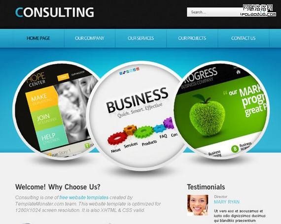 Free Website Template with jQuery Slider for Consulting Business