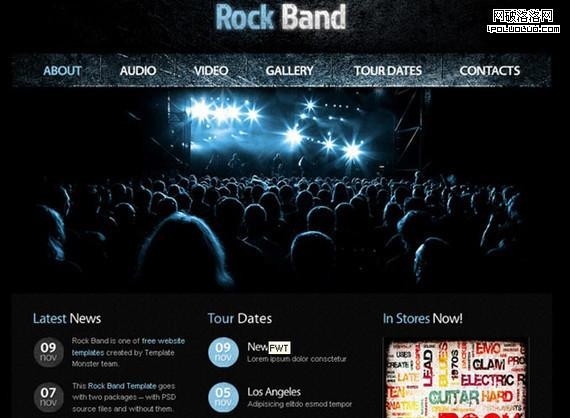 Free Website Template with jQuery Gallery for Music Site