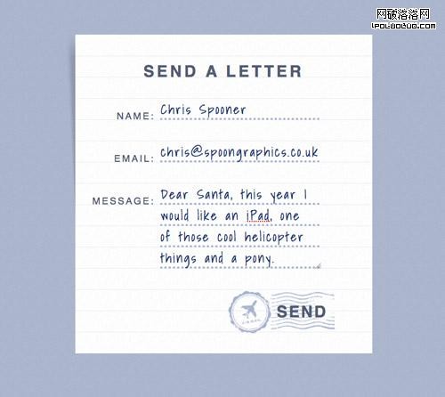 View the letter style contact form demo