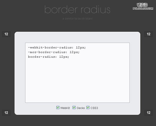 CSS3 Border Radius Generator