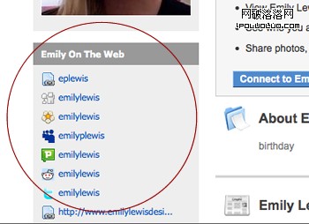 Emily's Plaxo profile