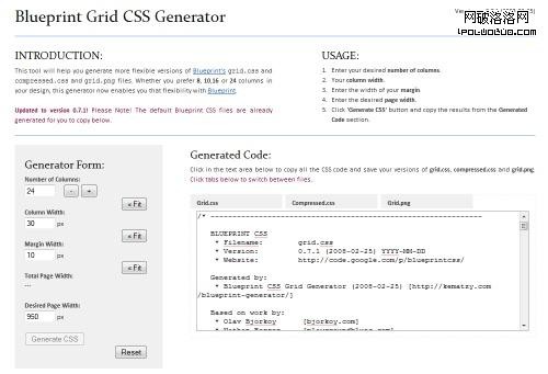 blueprint-grid-css-generator