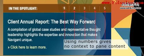 Navigant Consulting uses numbers for tab control text.