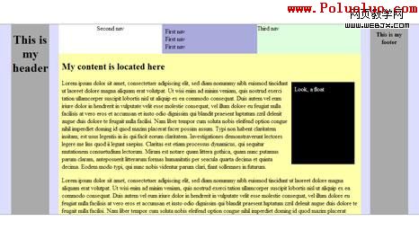 CSS3 Template Layout realized with jQuery