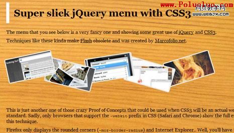 Super slick jQuery menu with CSS3