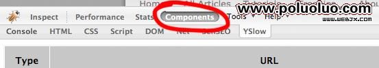 Components tab.