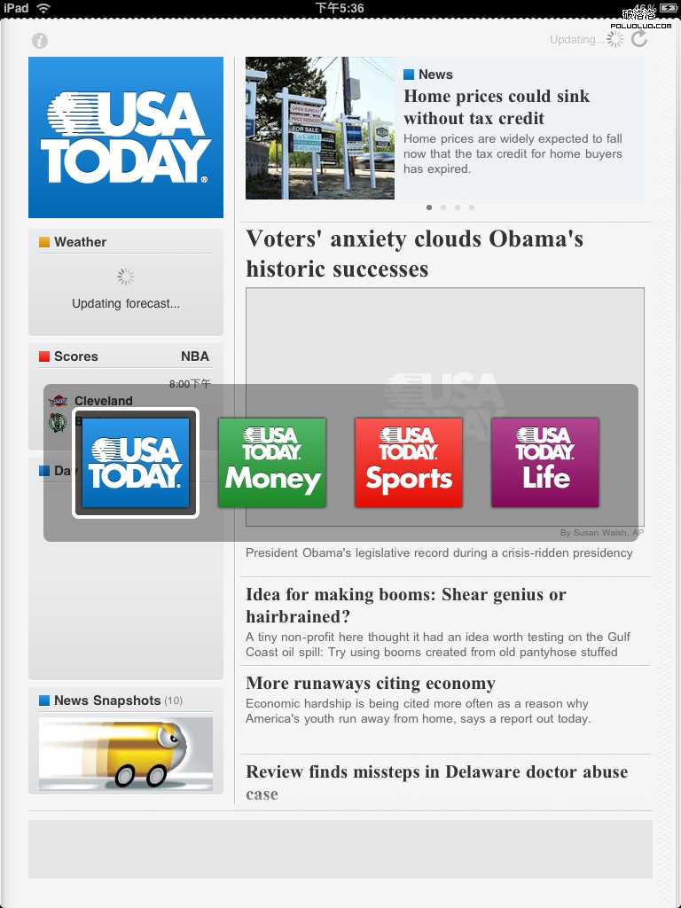 USA Today's iPad app