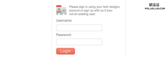 poluoluo.com-UI登錄表單設計-Twitr designs