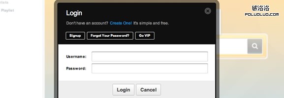 poluoluo.com-UI登錄表單設計-Grooveshark