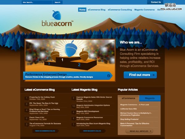 網頁教學網-插畫網站設計-Blue Acorn