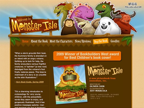 網頁教學網-插畫網站設計-Monster Isle