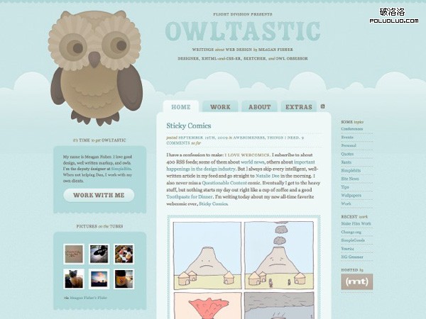 網頁教學網-插畫網站設計-Owltastic