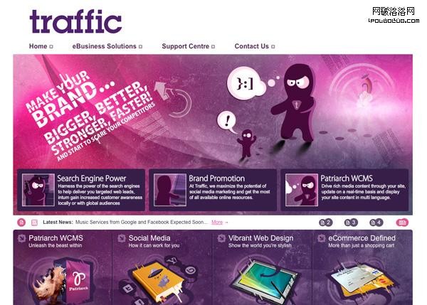 Purple Website Showcase - Traffic