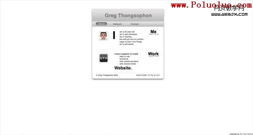 Business card website
