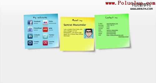 Business card website