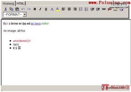 BlueShoes Wysiwyg Editor