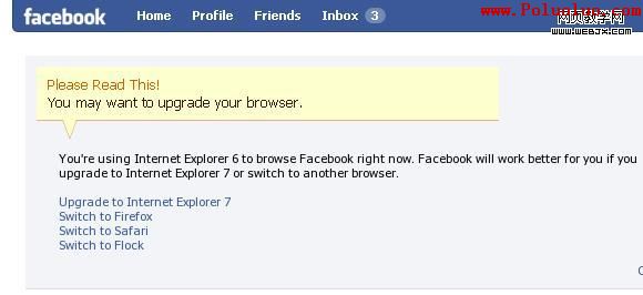 Facebook hate IE6