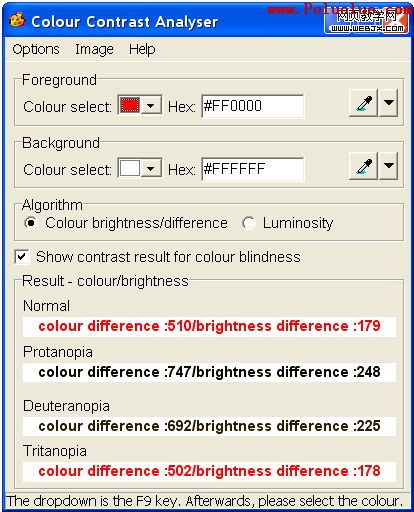 colour contrast analyser