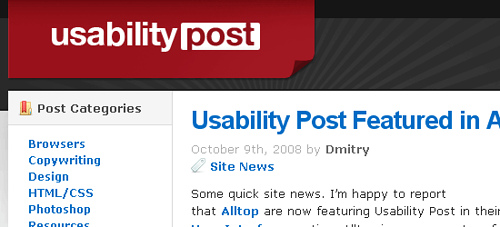 Usability Post - screen shot.