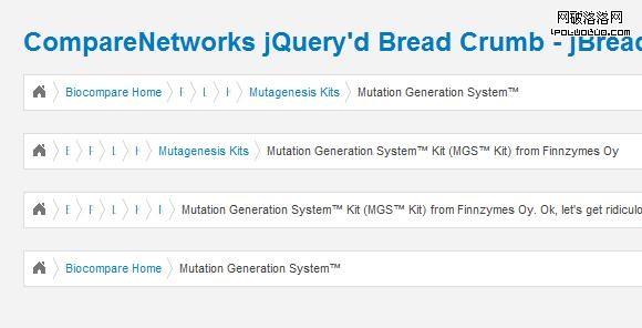 jbreadcrumbs 30 jQuery插件，你應該實現您的網站上