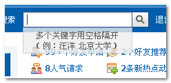 人人網搜索框半透明提示浮動框 