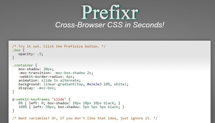 css3 prefix generator