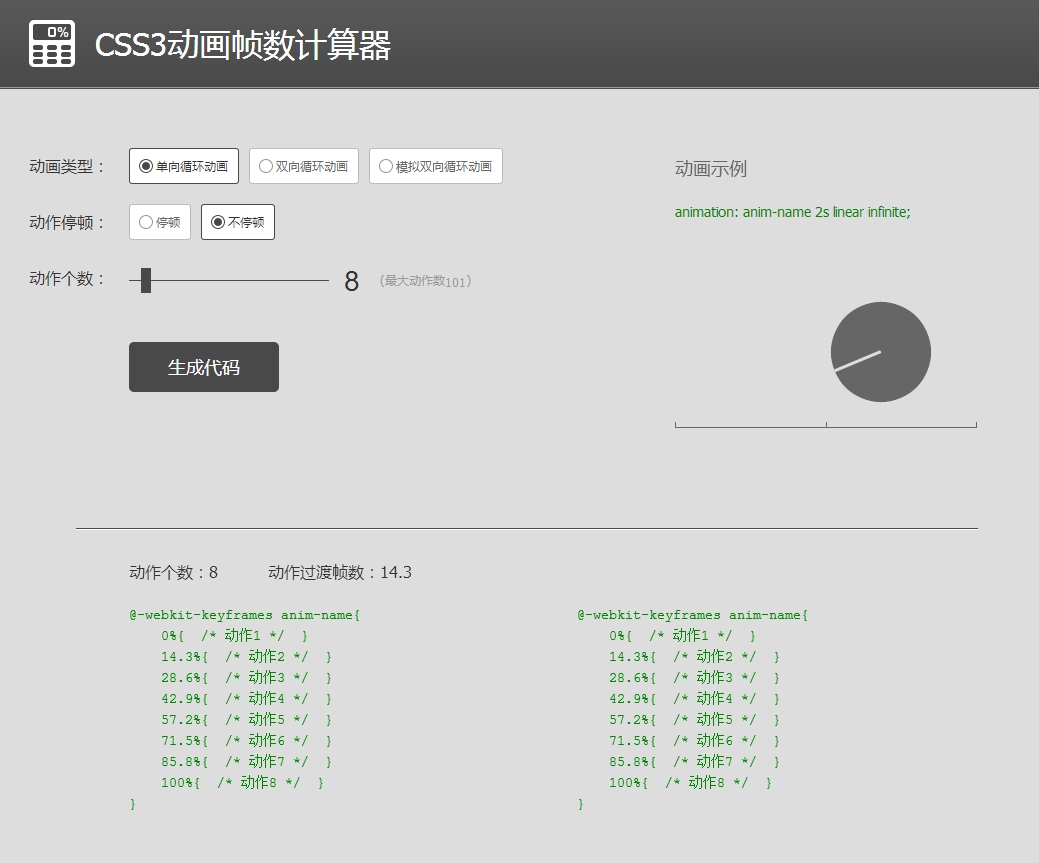 CSS3動畫幀數科學計算法