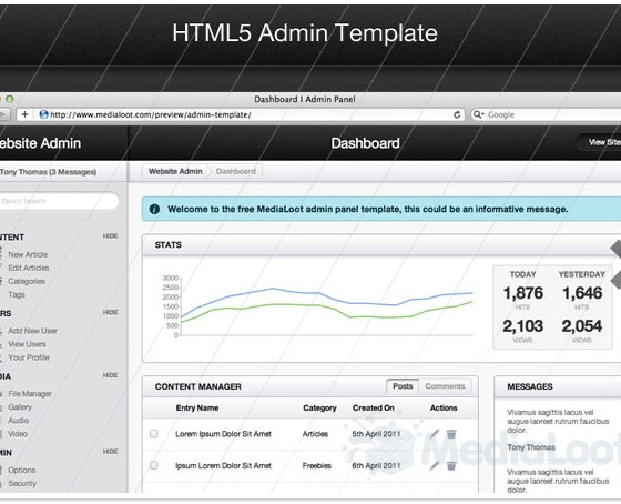 HTML5 Admin Template