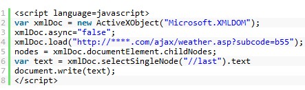 JavaScript使用Microsoft.XMLDOM讀取遠程XML文件內容 
