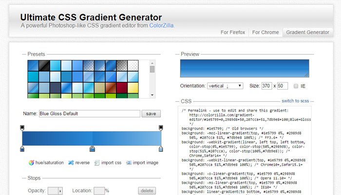 colorzilla gradient generator css