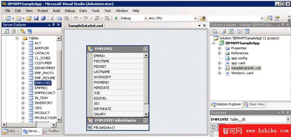 使用 IBM Database Add-ins for Visual Studio 生成數據綁定 XAML 應用程序