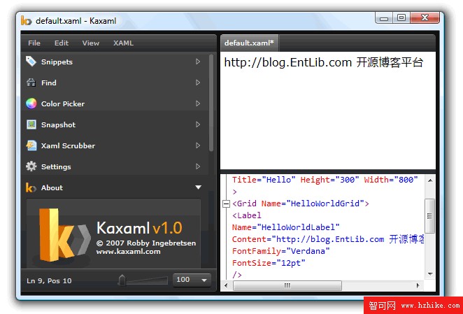 推薦一款免費下載 XAML 編輯調試工具-Kaxaml