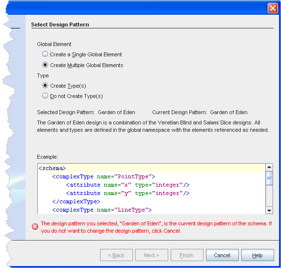 Applying Design Patterns to XML Schema Files