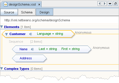 Working With XML Schemas Using the Design View