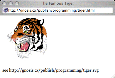 Web 浏覽器將老虎圖像顯示為 SVG