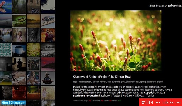 flickr browser HTML5 Powered Web Applications: 19 Early Adopters