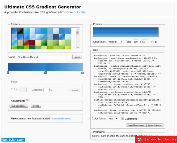 ultimate css gradient generator HTML5 Powered Web Applications: 19 Early Adopters