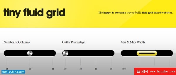 tiny fluid grid HTML5 Powered Web Applications: 19 Early Adopters