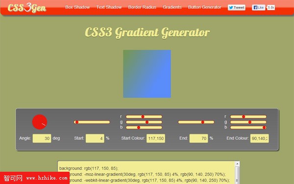 CSS3Gen Gradient Generator