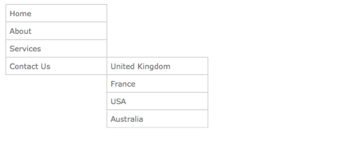 Drop-Down Menus, Horizontal Style