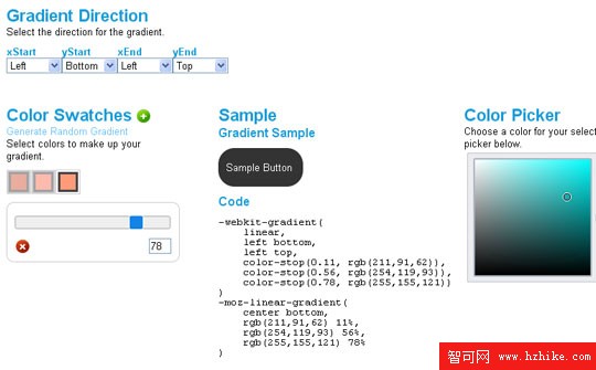 CSS3 Gradient Generator