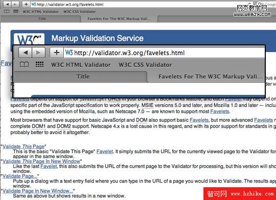 Safari W3C Validation Favelets