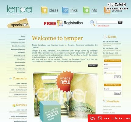 Temper 20個高質量的免費CSS模板