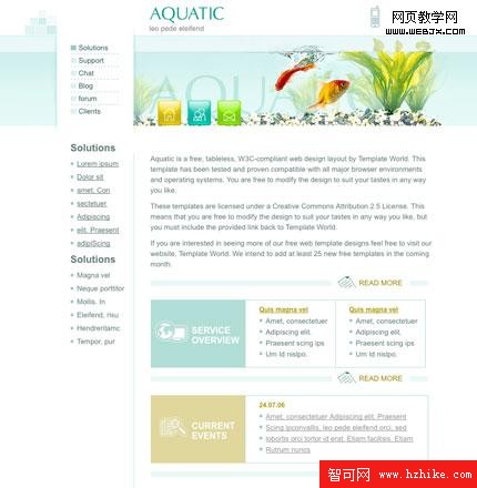 Aquatic 20個高質量的免費CSS模板