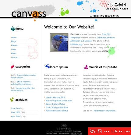 Canvass 20個高質量的免費CSS模板