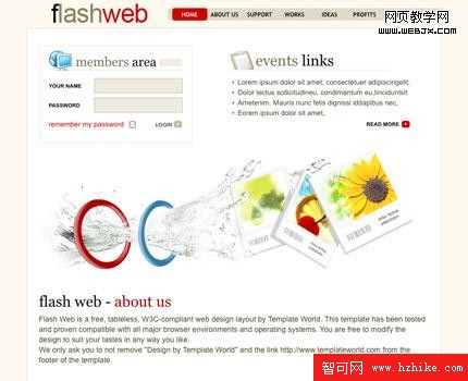 Flash Web 20個高質量的免費CSS模板