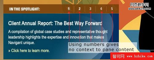 Navigant Consulting uses numbers for tab control text.